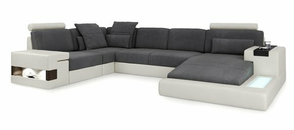 Wohnlandschaft Stoff Sofa Eck Sofa Couch Polster Garnitur U Form Stoff von JVmoebel
