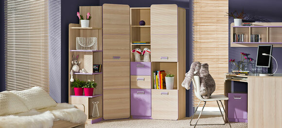 Wohnwand Anbauwand Schrankwand Kinderzimmer Jugendzimmer Schrank von JVmoebel