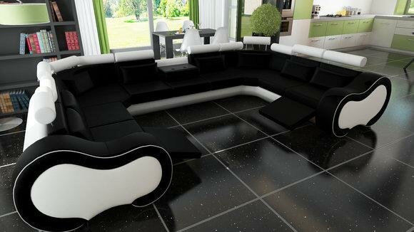 XXL Big Sofa Wohnlandschaft Ecksofa Couch Polster Ecksofa Sofa Garnitur von JVmoebel