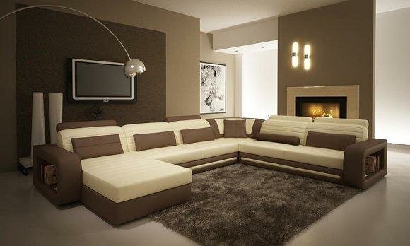 XXL Wohnlandschaft Couch Sofa Polster Garnitur Groß Leder Textil Stoff von JVmoebel