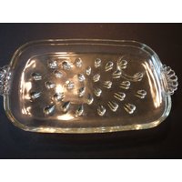 Snack Teller Paar Gepresste Glas Dekorative Server - Mid Century Moderne 1950Er Jahre Schmuck Tablett Ring Schale Hazel Atlas Sets Snack Teller Paar Gepresste Glas Dekorative Server - Mid Century Moderne 1950Er Jahre Schmuck Tablett Ring Schale Hazel Atlas Sets von JVoyage