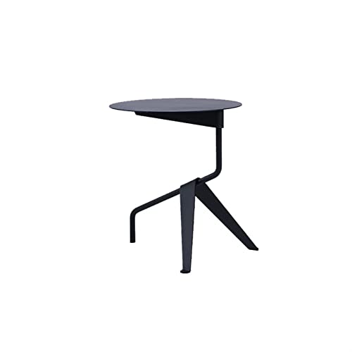 Couchtisch runder Beistelltisch Home Kreativer Metallrahmen Couchtisch Wohnzimmer Sofa Seiten kleiner Ende Tisch Schlafzimmer Nachttisch Büro Kaffeetische Beizertisch (Farbe: Schwarz) vorhanden von JWBXFYXW