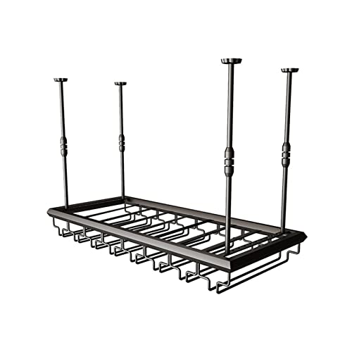 JWBXFYXW 2 -stufige hängende Weinregal mit Weinglashalter 120 cm perfekt für Heimküche oder Esszimmer von JWBXFYXW