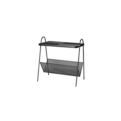 JWBXFYXW Couchtisch moderner Metall im Seitentisch Büro Wohnzimmer Sofa Kleiner Couchtisch Schlafzimmer Nachttisch 2-Layer Lagertisch Endtisch (Farbe: Schwarz) vorhanden von JWBXFYXW
