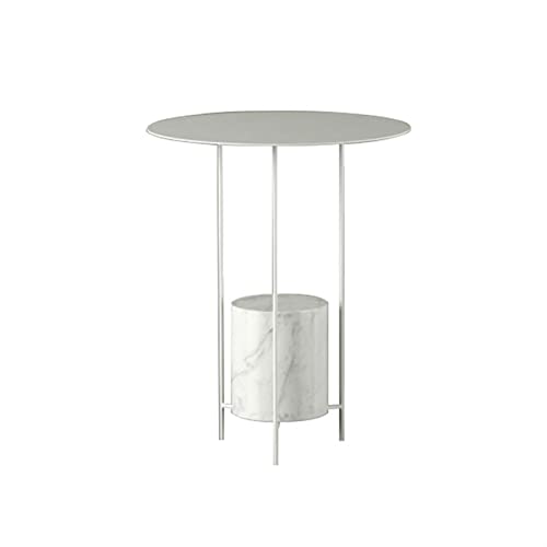 JWBXFYXW Couchtisch moderner runder Kleiner Seitentisch Büro Wohnzimmer Dekor Kaffeetisch kreative Marmor Metall Kunst Endtisch Schlafzimmer Nachttisch Seitentisch (Farbe: f) vorhanden von JWBXFYXW