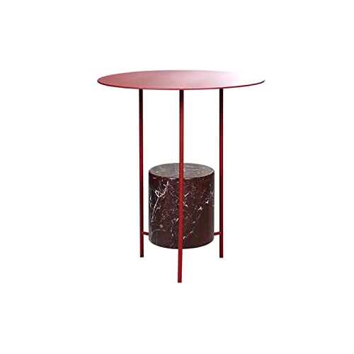 JWBXFYXW Couchtisch moderner runder Kleiner Seitentisch Büro Wohnzimmer Dekor Kaffeetisch kreative Marmor Metall Kunst Endtisch Schlafzimmer Nachttisch Seitentisch (Farbe: f) vorhanden von JWBXFYXW