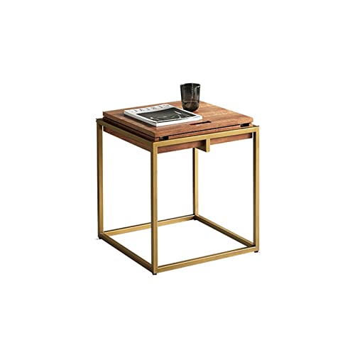 JWBXFYXW Couchtisch quadratisch Holz Hintern Home Retro Dekor Ecktisch Schlafzimmer Metall Rahmen Nachttisch Wohnzimmer Schublade Kleiner Kaffeetisch Beistelltisch anwesend von JWBXFYXW