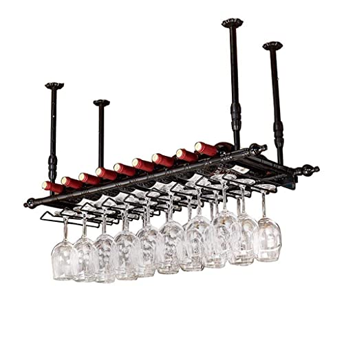 JWBXFYXW Deckenmontage Weinglas Rack American Style Metal Iron Hanging Wine Flaschenhalter für die Lagerung des Küchens und Anzeigen von 10 Stiel -Stiel -Nizer für reibungsloses Segeln von JWBXFYXW