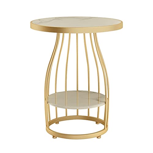 JWBXFYXW Kaffeetisch Beistelltisch, nordischer kreativer Marmor Couchtisch Wohnzimmer Sofa Tisch Nachttisch Moderne minimalistische Balkon schmelzeisen Couchtisch Kaffeetisch (Farbe: b) vorhanden von JWBXFYXW