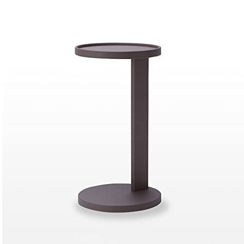 JWBXFYXW Kaffeetisch Beistelltisch, nordischer runder Couchtisch Wohnzimmer Sofa Tisch Nachttisch Moderne minimalistische Balkon Couchtisch Gold, Schwarz, brauner Seitentisch (Farbe: b) vorhanden von JWBXFYXW