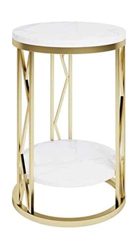 JWBXFYXW Kleiner Tisch Seitentisch Endtisch Metall Rahmenplatte Rack Office-Sofa Sittle Couchtisch 2-Layer Rack kleine Wohnzimmertische vorhanden von JWBXFYXW