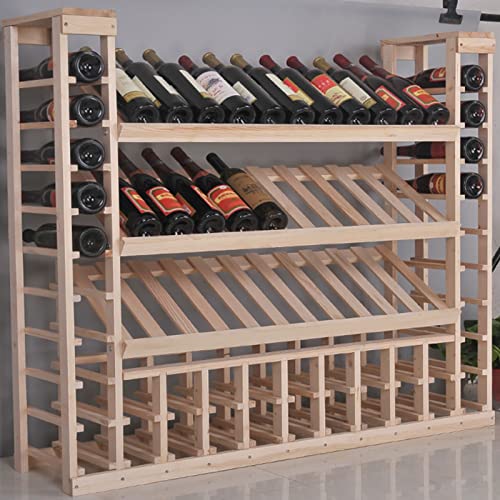 JWBXFYXW Massive Holzweinflaschen Rackboden Stehweinkühler Showcase Partitionschrank Display Ständer Weinspeicherregal für Haushalt/Bar/Theke L118*W30*H108cm (Farbe :) von JWBXFYXW