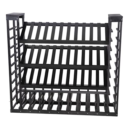 JWBXFYXW Massive Holzweinflaschen Rackboden Stehweinkühler Showcase Partitionschrank Display Ständer Weinspeicherregal für Haushalt/Bar/Theke L118*W30*H108cm (Farbe :) von JWBXFYXW
