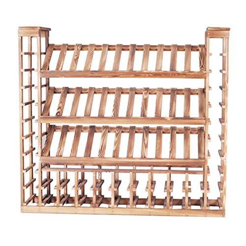 JWBXFYXW Massive Holzweinflaschen Rackboden Stehweinkühler Showcase Partitionschrank Display Ständer Weinspeicherregal für Haushalt/Bar/Theke L118*W30*H108cm (Farbe :) von JWBXFYXW