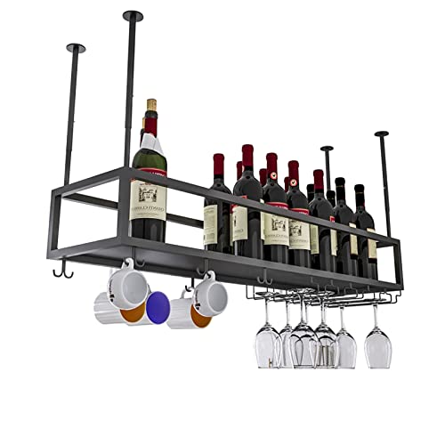 JWBXFYXW Metal Hanging Wine Rack mit Verstellbarer Höhe für Weinflaschen und Gläser Vintage Style Champagner -Goblet -Stammwarenhalter für Restaurant und Küche JWBXFYXW Metal Hanging Wine Rack mit Verstellbarer Höhe für Weinflaschen und Gläser Vintage Style Champagner -Goblet -Stammwarenhalter für Restaurant und Küche von JWBXFYXW