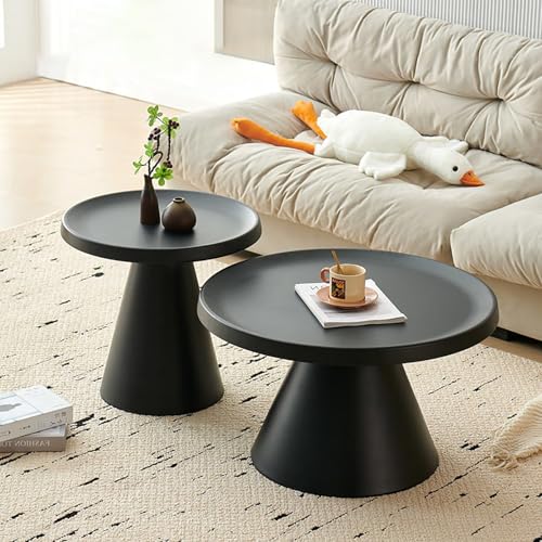 JWBXFYXW Moderner Nistkaffeetisch Set aus 2 runden Sockel -Kaffeetische Multifunktional Tische für Wohnzimmer und Esszimmer stilvolles schwarzes Design JWBXFYXW Moderner Nistkaffeetisch Set aus 2 runden Sockel -Kaffeetische Multifunktional Tische für Wohnzimmer und Esszimmer stilvolles schwarzes Design von JWBXFYXW