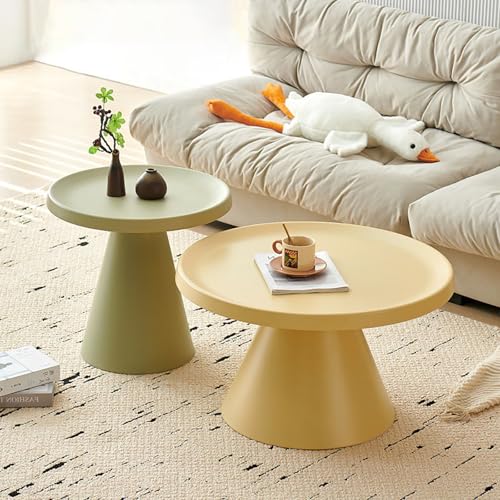 JWBXFYXW Moderner Nistkaffeetisch Set aus 2 runden Sockel -Kaffeetische Multifunktional Tische für Wohnzimmer und Esszimmer stilvolles schwarzes Design von JWBXFYXW