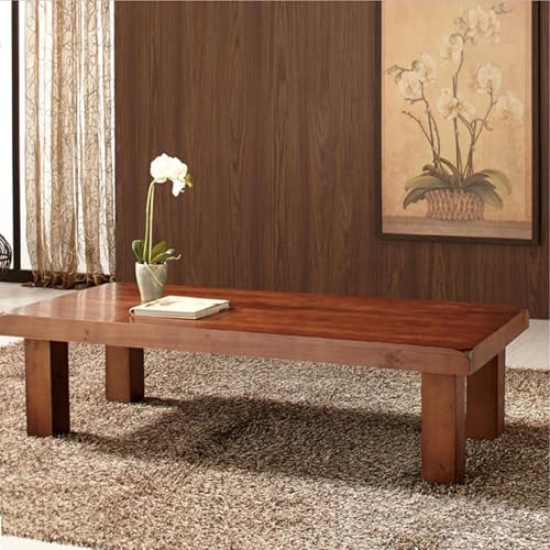 JWBXFYXW Rustikaler Kaffeetisch mit massivem Holz - Vintage Rechteckig Wohnzimmer Center Tisch Bauernhaus Retro -Seite und Esstisch Bunte Old Style Akzenttisch (60 cm) von JWBXFYXW
