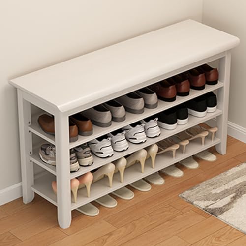 JWBXFYXW Tierschuhspeicherbank mit verstellbarem Regal und Sitzeingangsschuh -Rack Nizer für Flur und Wohnzimmer 47.2 * 12 * 20 (Farbe: a) von JWBXFYXW