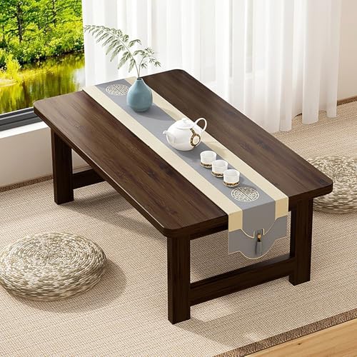 Japanische minimalistische Klapptisch - kompakt niedriger Bodentisch für kleine Räume Wohnzimmer und Esszimmer Stylisches Design (Farbe: B Größe: 60x40x35 cm) von JWBXFYXW