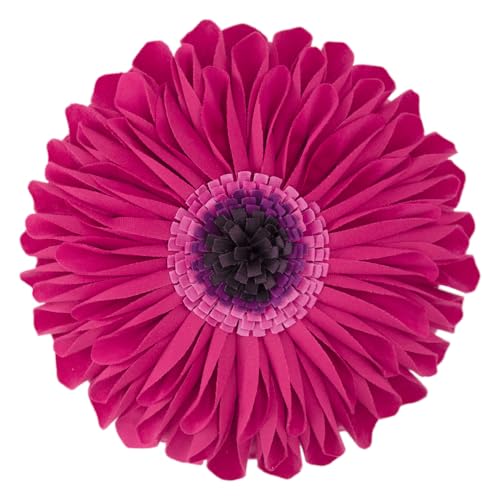 JWH Handgefertigter 3D-Blumen-Kissenbezug, dekorativer Sonnenblumen-Akzent, weicher Samtkissen, runder Kissenbezug für Wohnzimmer, Couch, Bett, Dekoration, 30,5 cm, Hot Pink von JWH