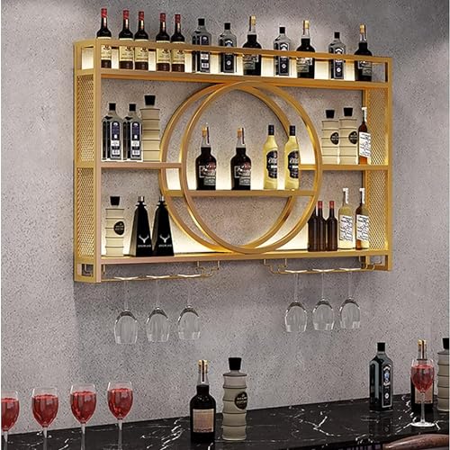 Weinpräsentationsregal, modernes Wand-Weinregal aus Metall – stilvoller runder Präsentationsständer für Bar, schwebende Regale, Glasregal – wandhängende Weinregale, verwendet von Weinliebhabern von JWJJWHBL