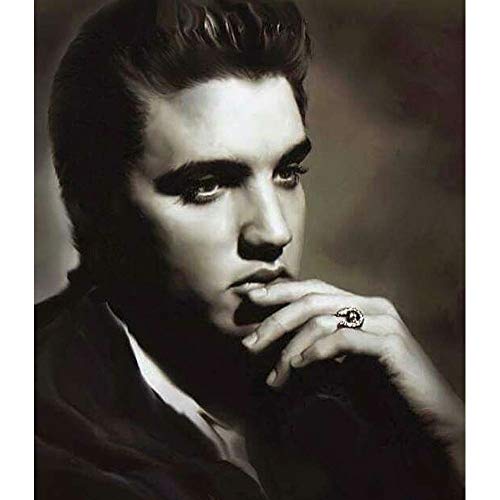 JWJQTLD Leinwanddruck，Mordern Klassische Musik Elvis Presley Sänger König des Rock'n'Roll Plakat Und Druck Wandkunst Bild Wohnzimmer Wohnkultur Geeignet Für Alle Wanddekorationen, 50X70Cm Ohne Rahmen von JWJQTLD