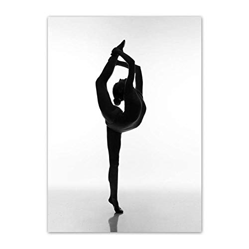 JWJQTLD Leinwanddruck Ballett Mädchen Wandkunst Leinwand Malerei Nordic Poster Und Drucke Schwarz Weiß Wandbilder Wohnzimmer Mädchen Zimmer Dekor, 40X50Cm No Frame von JWJQTLD