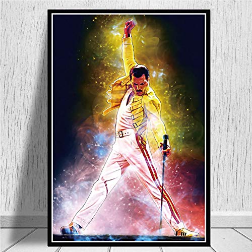 JWJQTLD Leinwanddruck Freddie Mercury Poster Und Drucke Bohemian Rhapsody Queen Wand Kunst Leinwand Gemälde An Der Wand Bilder Wohnzimmer Home Decor von JWJQTLD