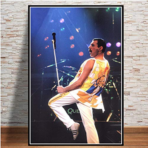 JWJQTLD Leinwanddruck Mercury Rock Freddie Musiker Rhapsody Poster Und Drucke Leinwand Malerei Wandkunst Bild Vintage Dekorative Wohnkultur, 70X100Cm Ohne Rahmen von JWJQTLD