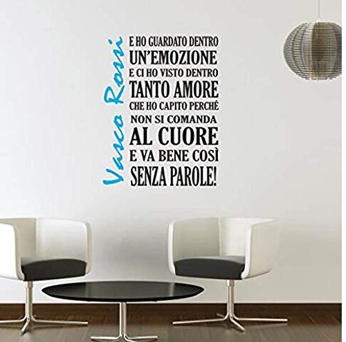 JWJQTLD Wandaufkleber Vasco Rossi Italienische Promi-Sprichwörter Geschnitzte Kunst Wandaufkleber Geeignet Für Jede Glatte Oberfläche von JWJQTLD
