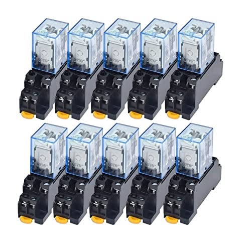 10Pcs Relais LY2NJ AC12V 24V 36V 48V 110V 220V 380VSmall Relais 10A 8 pins Spule DPDT mit Sockel Basis von JWLINRKS