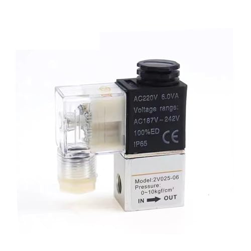2V025-06 2V025-08 2-Wege-2-Positions-Magnetventil Pneumatische Steuerventile Normalerweise geschlossener Mehrweg-Kombinationsverteiler(2V025-06-4F 220V) von JWLINRKS