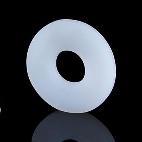 JWOO 10 Stück Silikon-Unterlegscheiben, Flachdichtung, M2-M12, AD4-40 mm, Lebensmittelqualität, Weiß, 8x20x2mm, 5E+1g, 8mm, 2mm, -35°C bis 200°C, Härte 55, JWOO von JWOO