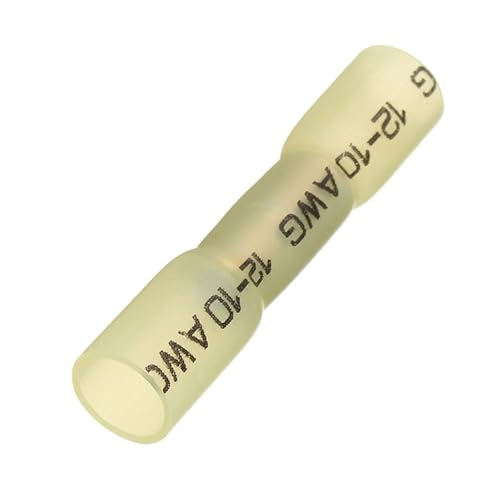 25pcs Heat Shrink Terminals Butt Electrical Splice AWG 26-10 Wire Connectors Cable Crimp Terminal Connector(Yellow) von JWOO