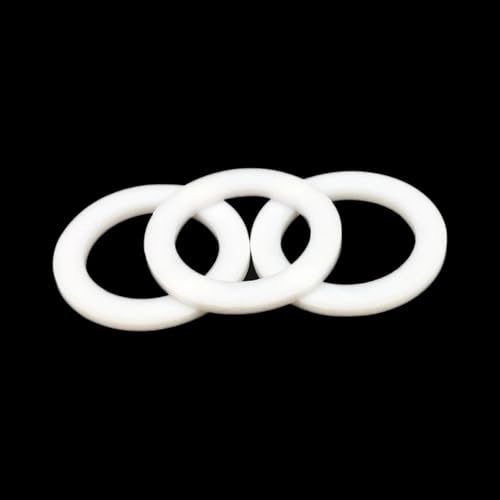 JWOO 10 Stück weiße PTFE-Unterlegscheibendichtung THK 2 mm Abstandshalter-Dichtungs-O-Ring for Manometer-ID 6 bis 108 mm PTFE-Unterlegscheibe(75x65x2mm) von JWOO