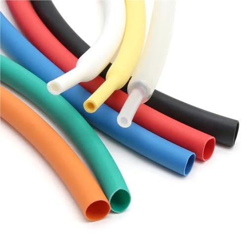 JWOO 3:1 Schrumpfschlauch mit doppelwandigem Kleber, transparent, schwarz, Durchmesser 1,6 bis 50 mm(Clear,39MM*1 Meter) von JWOO