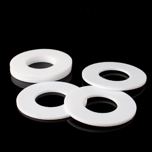 JWOO 50 Stück PTFE-Unterlegscheiben, M3 bis M45, Flansch-Manometer, Wasserrohr-Verbindungsdichtung, Dichtung, Abstandshalter, Dichtung for Manometer(7x4x1mm) von JWOO