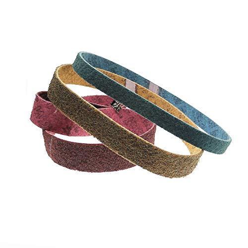 JWOO Vlies-Nylon-Schleifbänder, sehr grobe bis feine Faser-Schleifbänder, 1 Stück (Color : P240 Red 762x25mm) von JWOO