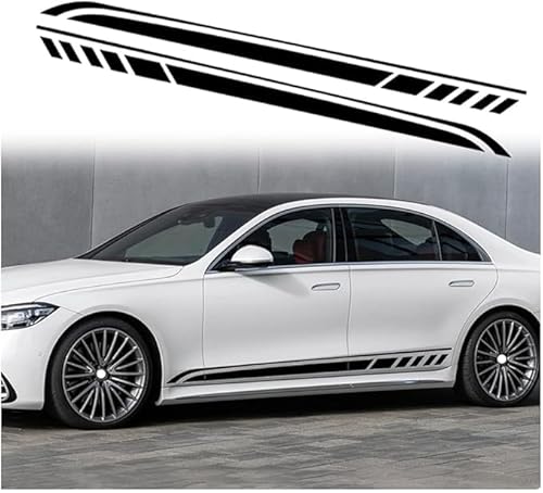 Autoaufkleber Für VW CC TROC Bora Jetta Golf Golf GTI TCross Auto Styling Karosserie Seitenaufkleber Dekoration Streifen Zubehör Grafische Aufkleber,A-Black von JWOZQ