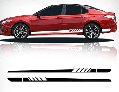 JWOZQ Autoaufkleber Für Toyota Corolla RAV4 Yaris CHR Prado Avensis Couronne Auris Auto Styling Karosserie Seitenaufkleber Dekoration Streifen Zubehör Grafische Aufkleber,A-Black von JWOZQ
