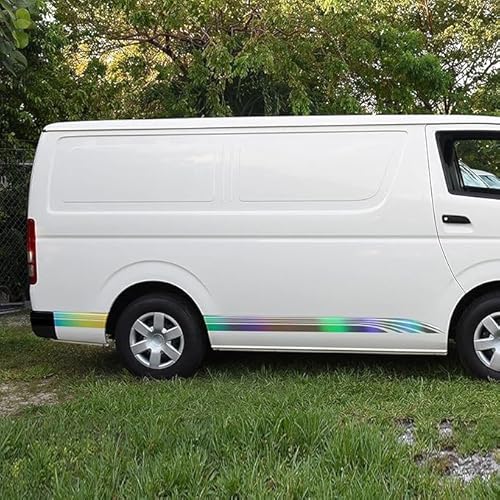 JWOZQ Autoaufkleber Für Toyota Hiace Bus Auto Styling Karosserie Seitenaufkleber Dekoration Streifen Zubehör Grafische Aufkleber,D-Multi Colored von JWOZQ