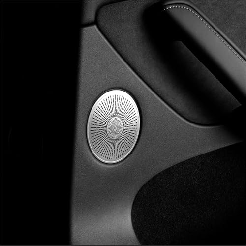 JWOZQ Dekorativer Rahmen Die Autohupenabdeckung Für Tesla Model 3 2021-2022 Sound Frame Stereo Audio Abdeckung Interieur,A/Back Silver 21 von JWOZQ