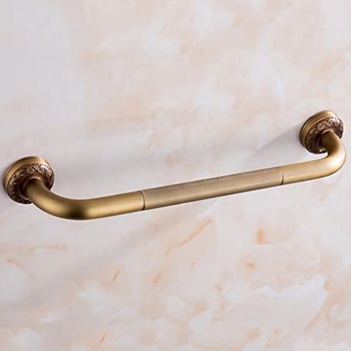 Brushed Bronze Badgeländer Messing Rändelt Rutschfeste Duschgeländer für ältere behinderte Schwangerschaft Einfache Retro Badehalter Zubehör von JWQPAD