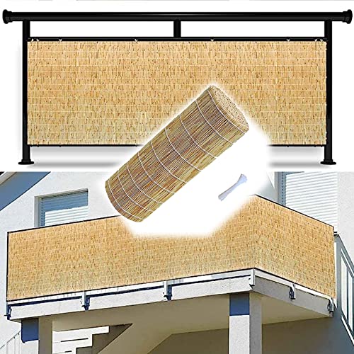 JWQPAD Bambuszaun für Garten, Balkon, Terrasse, Außenbereich, 70 % Blockierung, dekorative Zaunrollen 1,1 m x 7 m von JWQPAD