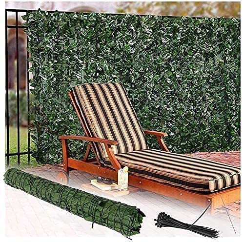 JWQPAD Extra großer Gartenzaun aus künstlichen Efeublättern (2 x 3 m) von JWQPAD