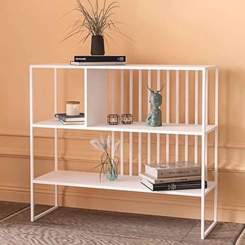JWQPAD Moderner Konsolentisch mit Metallbasis, Bodenhöhe 30 cm, schmaler Tisch für Eingang, Wohnzimmer oder Flur (Gold, 110 cm) von JWQPAD