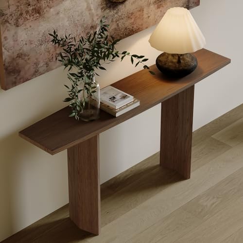 Konsolentisch Konsolentisch Konsolentisch Holzkonsolentisch Couchtisch Rustikaler Beistelltisch Flurtisch rustikaler Beistelltisch für Flur Eingangsbereich Wohnzimmer Flur (Braun, 100 x 75 c von JWQPAD