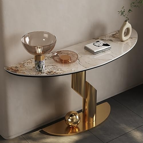 Moderner Konsolentisch, Konsolentisch für den Eingangsbereich, industrieller Flurtisch mit elegantem Metallgestell, Beistelltisch für Wohnzimmer und Eingangsbereich (120 x 35 x 80 cm/47,5 x 14 x 31,5 von JWQPAD