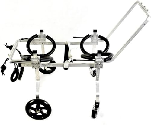 Rollstuhl für Hunde, Rollstuhl für Hunde mit kompletter Halterung mit 4 Rädern, Rollstuhl für Hunde mit behinderten Hinterbeinen, Stuhlwagen von JWQPAD